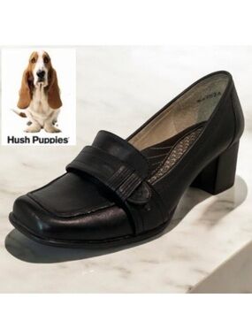 Hush Puppies Black Loafers Classic Comfort Size 7